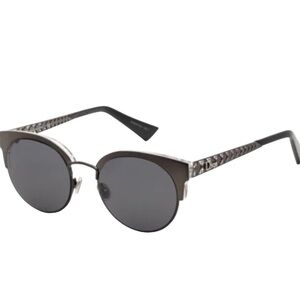 CHRISTIAN Dior Diorama Mini Round Cat Eye
Black Dark Gray Lens NEW